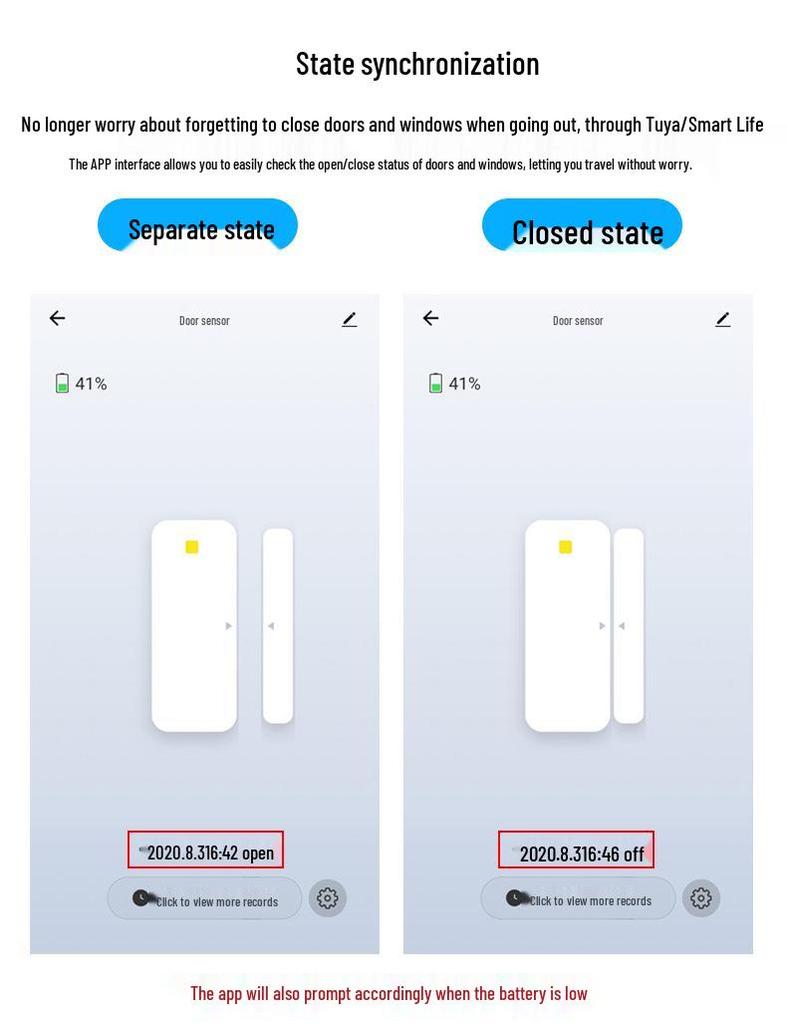 Умная WiFi сигнализация для двери и окна Tuya: Многофункциональная магнитная сигнализация и дверной звонок для домашней безопасности.