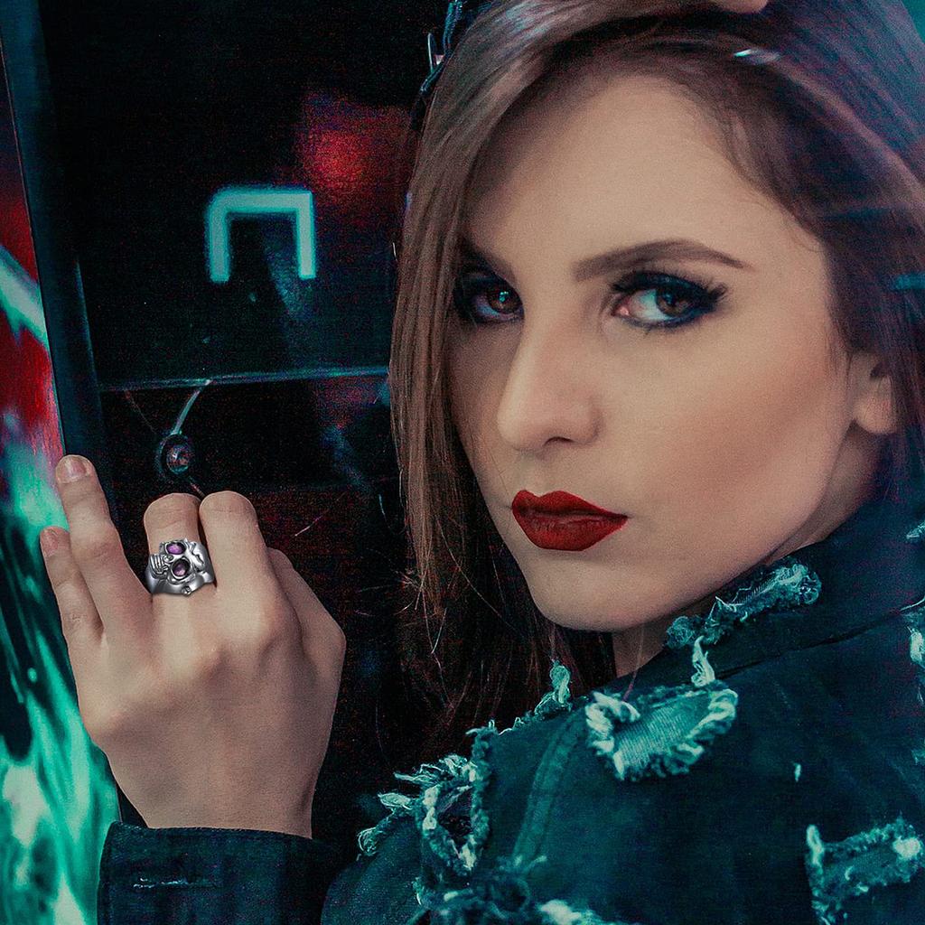 JEWELRYWE Ring Watch Simple Large Number Dial Watch Popular Waterproof Analog Quartz Business