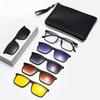New 5-in-1 Men's Sunglasses Ultra-Light Square Magnetic Polarized Sunglasses Optical Prescription Glasses for Men
