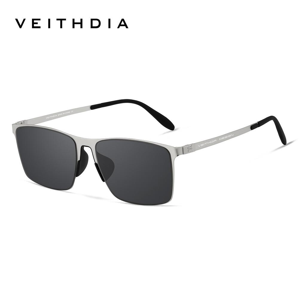 Модные солнцезащитные очки бренда VEITHDIA, из нержавеющей стали, с HD-нейлоновыми линзами, поляризационные, УФ-защита UV400, для мужчин и женщин, 8212