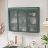 Armoire En Verre - MUVOE - 3 Portes - Fixation Murale - Vert Foncé - Design Contemporain