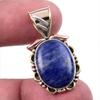 Natural Sodalite Gemstone 925 Solid Sterling Silver Two Tone Pendant 1.25'' V1g17