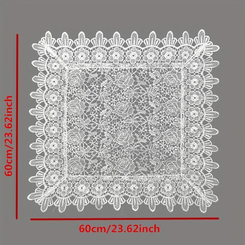 Элегантная водорастворимая белая кружевная скатерть с вышивкой, чайные скатерти, коврик для стола, свадебная скатерть, кухонная посуда, вечерние рождественские украшения