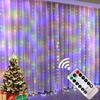 Christmas Lights Curtains for Windows Led Fairy New Year Lighting Room String Garland Usb Party Waterfalls Decorations Girls