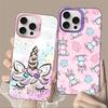 Мультяшный чехол для телефона с единорогом для iPhone 16 15 14 13 12 11 Pro Max X XR XSMAX 8 7 Plus Матовый противоударный задний чехол