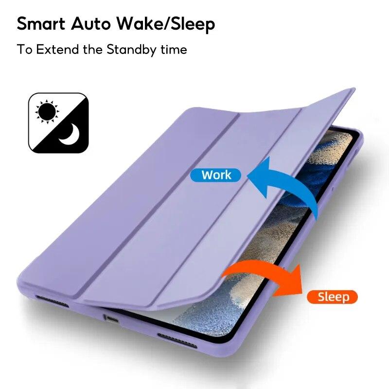 Кожаный чехол для планшета для Samsung Galaxy S6 Lite P610 P615 A7 A7 Lite A8.0 A10.1 A10.5 Tab A8 X205 X200 S7 S8 11, силиконовый смарт-чехол из ТПУ