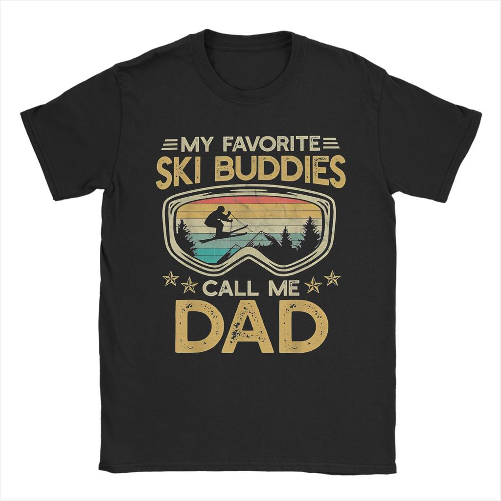 Ski Dad Funny Cute Winter Skiing TShirt Beach 100 Cotton T Shirts For Mens Fashion Design Shirt ShortSleeved Y2K Fun Top Tees