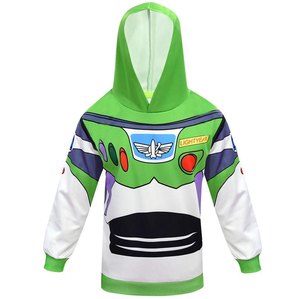Vibrant Green Toy Story 4 Cosplay Buzz Lightyear Hoodie And Pants Halloween Outfit