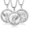 Bible 7 Archangels Portrait Pendant Necklaces Angel's Wings Stainless Steel Religious Amulet Protection Lucky Jewelry Gifts