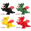 Single Sell Medieval Knight War Horses Wolves Tiger Bears Deer Dragon Animal Decorative Toy Moc Building Block Rope Saddles K039