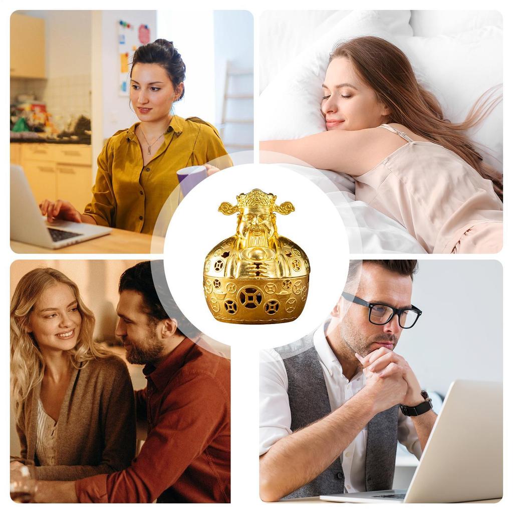Creative Alloy Incense Burner Holder God Of Wealth Fumigation Incense Burner Stove Home Furnishings Decor Burn Incense Safely