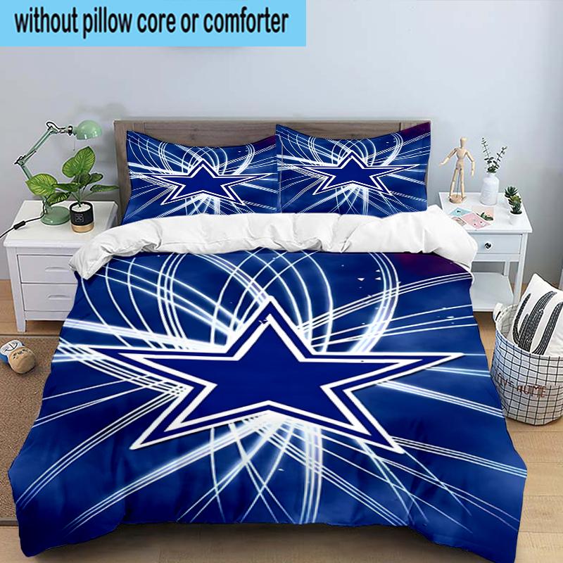 Dallas Cowboys 3PCS Bedding Set 2D Printing (Includes 1 Duvet Cover + 2 Pillowcases Coreless), Bedroom decor,Fan gift