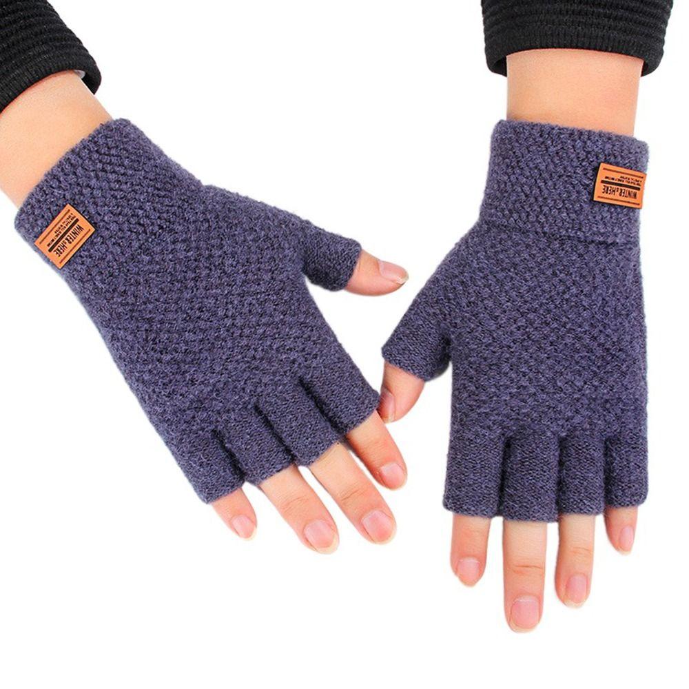 For Female Outdoors Half-finger Gloves Fingerless Mittens Warm Hand Accessories Knitted Gloves