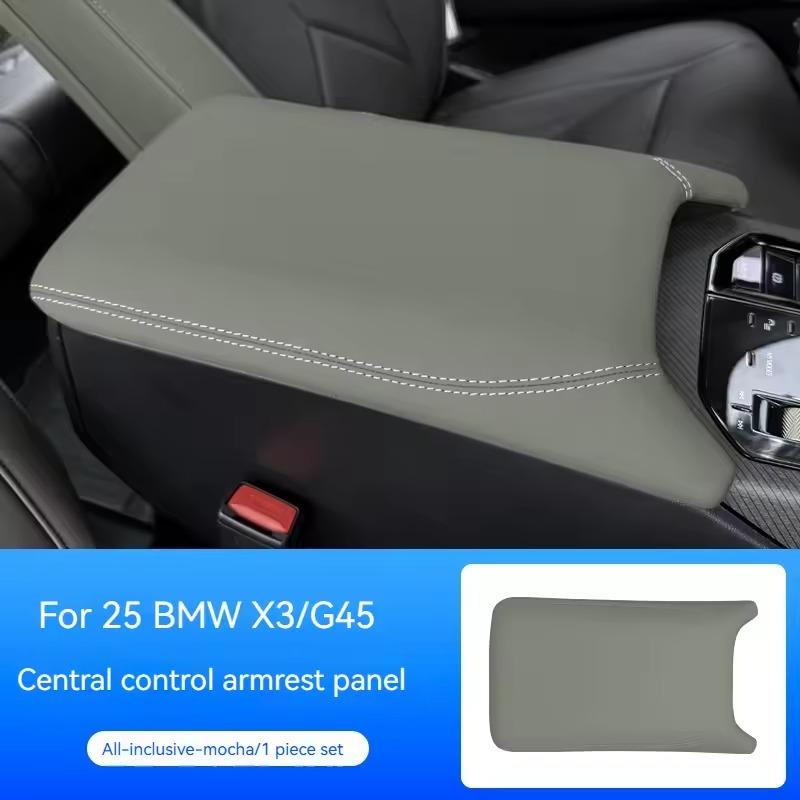 Leather wrapped anti-scratch For BMW X3 G45 2025 center console armrest protective cover armrest box cover interior accessories