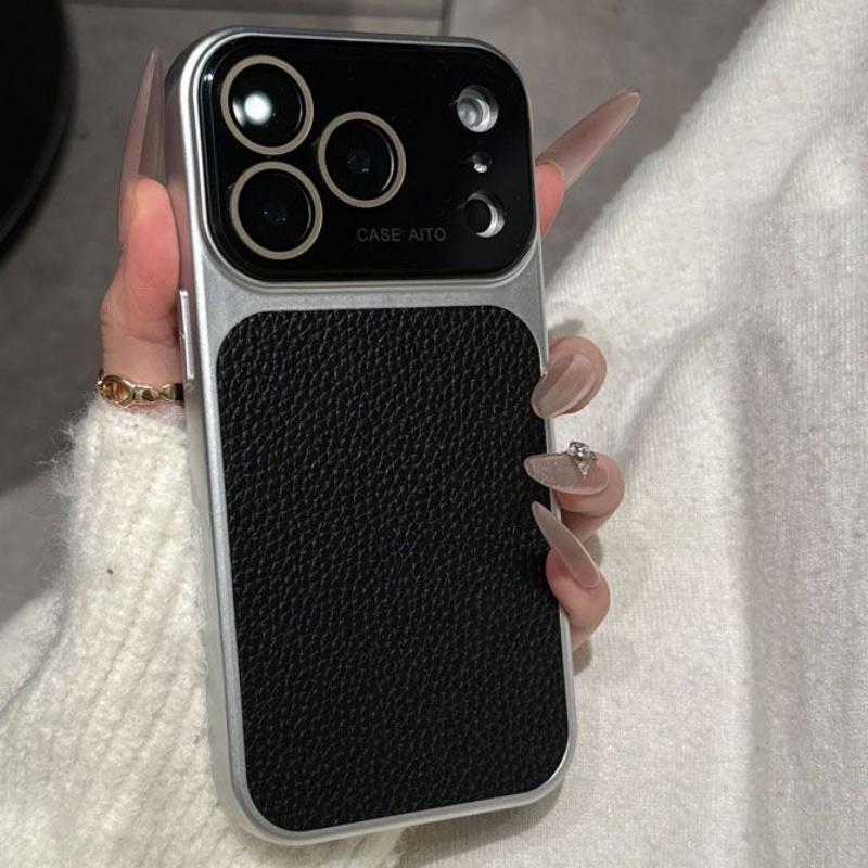Роскошный Хрустальный Большое Окно Конфетная Кожаная Чехол для iPhone 17 16 15 14 13 Pro Max 17Pro Ударопрочный Броня Бампер Покрытие Чехол