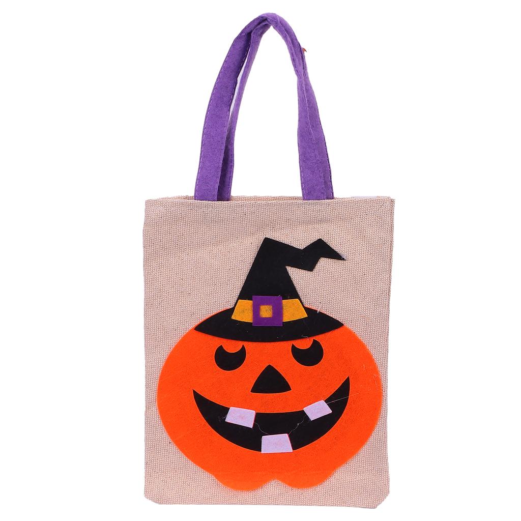 Tote Bag Linen Cute Vivid Storage Sack for Halloween Decoration Party Show Dress Up