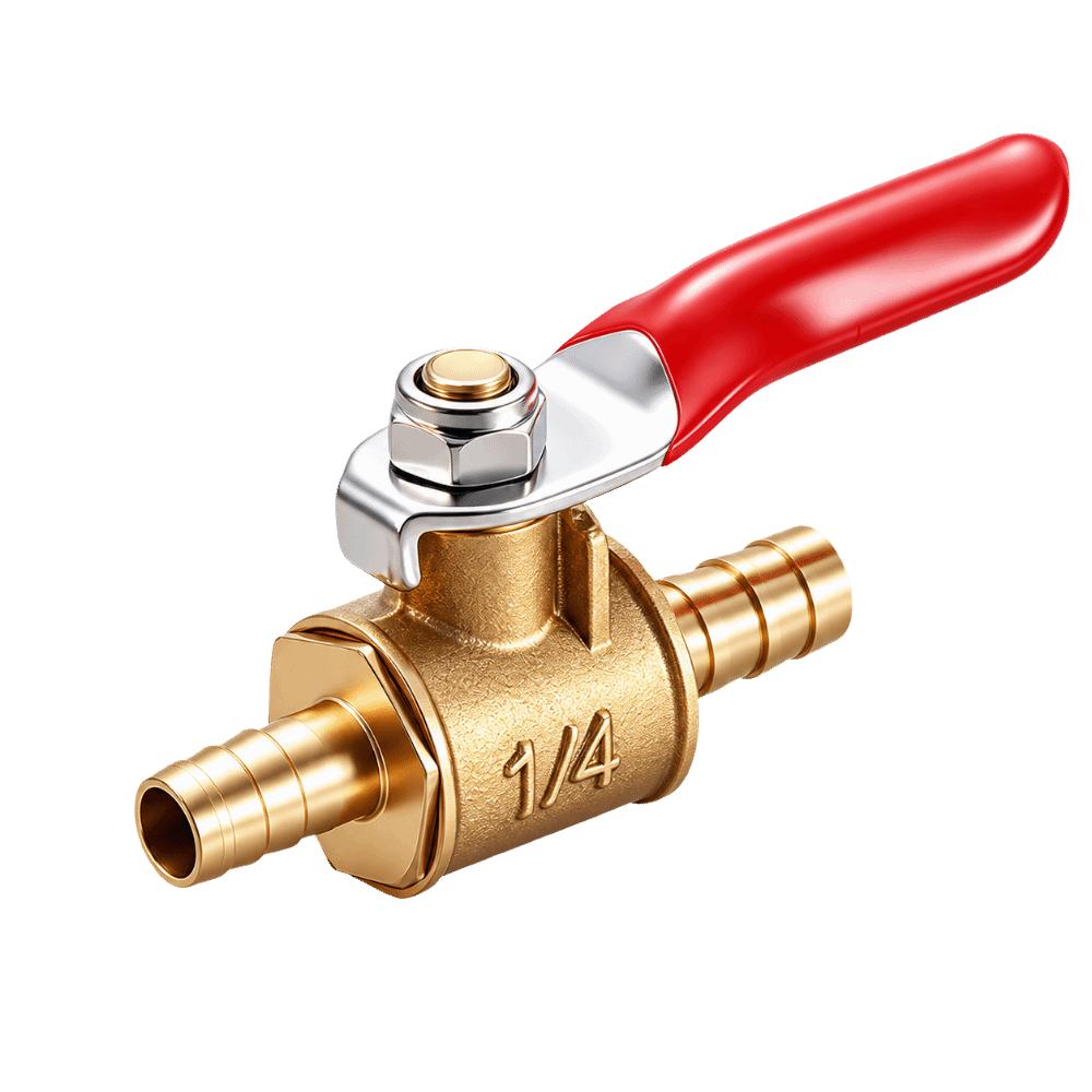 Brass Brass Inline Hose Barb Ball Valve Mini Shut Off Valve  Water Pipe Control