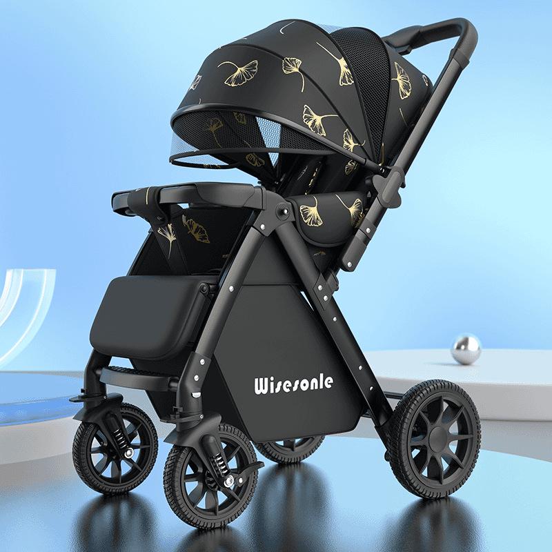 Elevated Baby Stroller: Reclining, Lightweight, Foldable, Two-Way Shock Absorption for Newborns