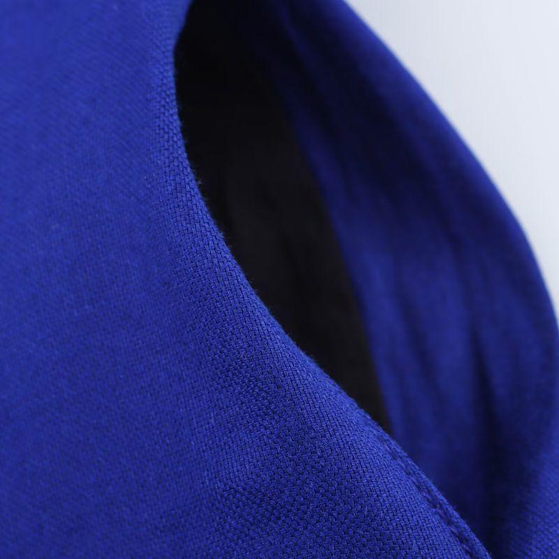 Kaslead New Women Clothes Western Style Fashion Slim Fit Linen Blend Dress 3212284