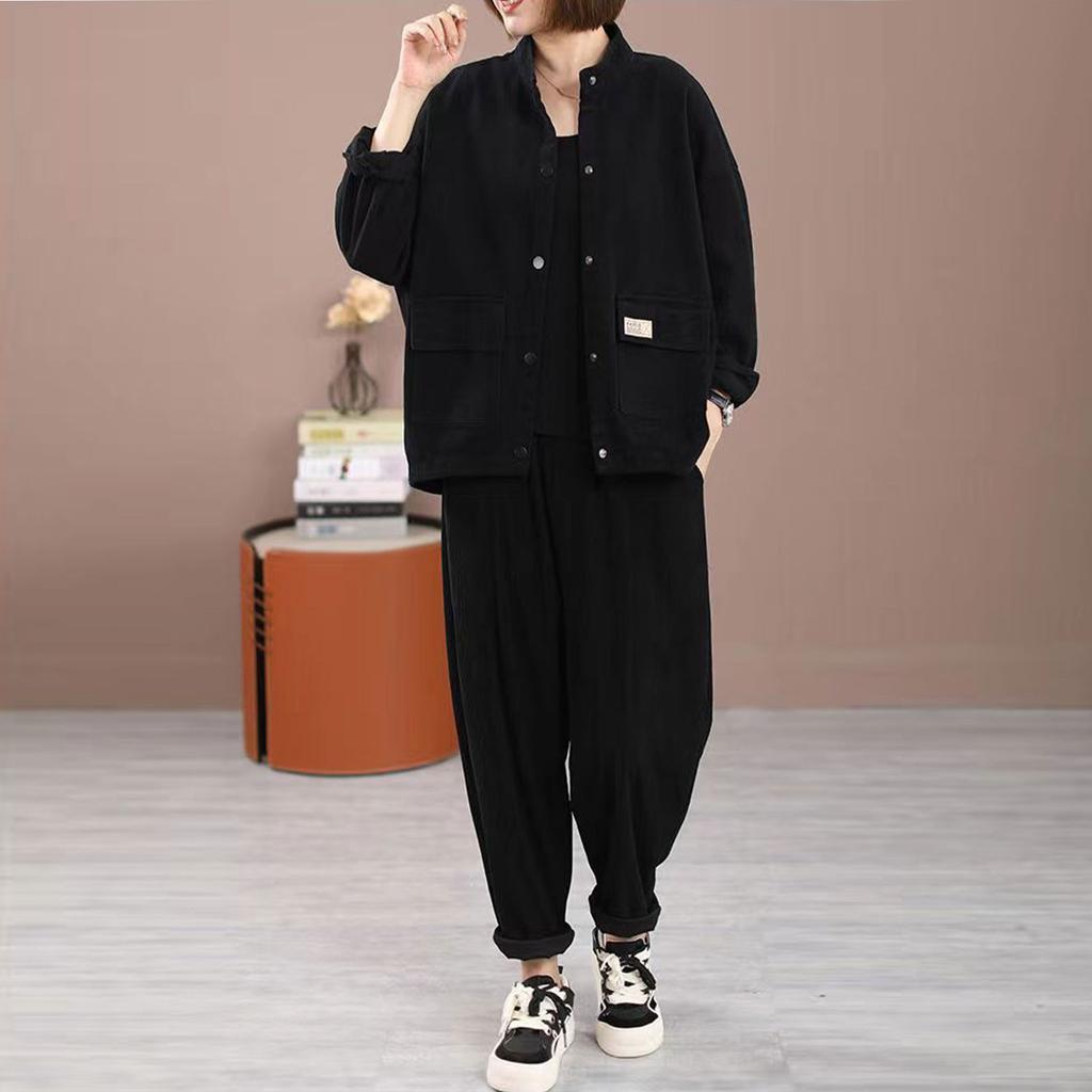 Женская джинсовая куртка, короткая свободная куртка с длинным рукавом