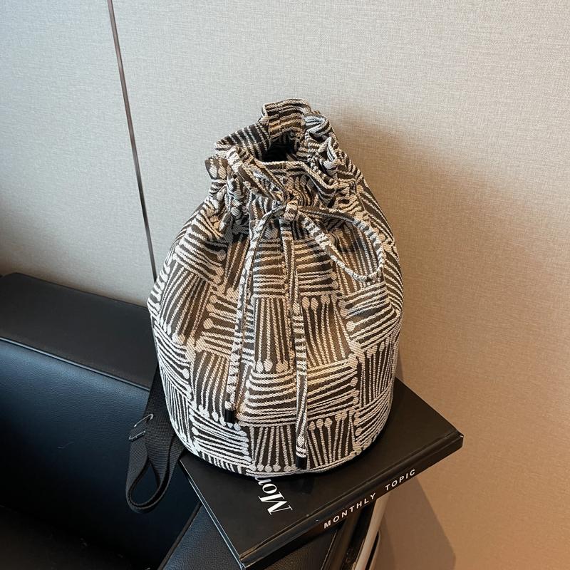 Женская сумка через плечо I вместимость сумка через плечо с завязками однотонная сумка-ведро