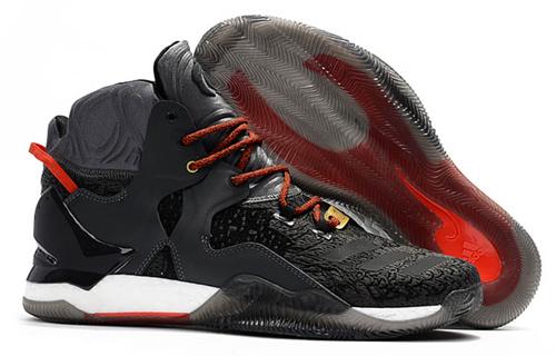 Adidas D Rose 7 Ross 7 Slip Resistant Lightweight Non slip Lightweight High top Basketball Shoes Men's Black Bb8216