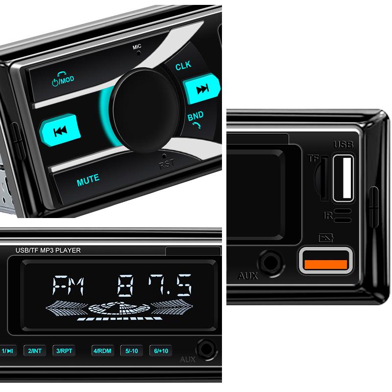 Автомобильное стерео радио Hippcron 1Din Bluetooth 12V FM ISO Power Aux Вход SD USB