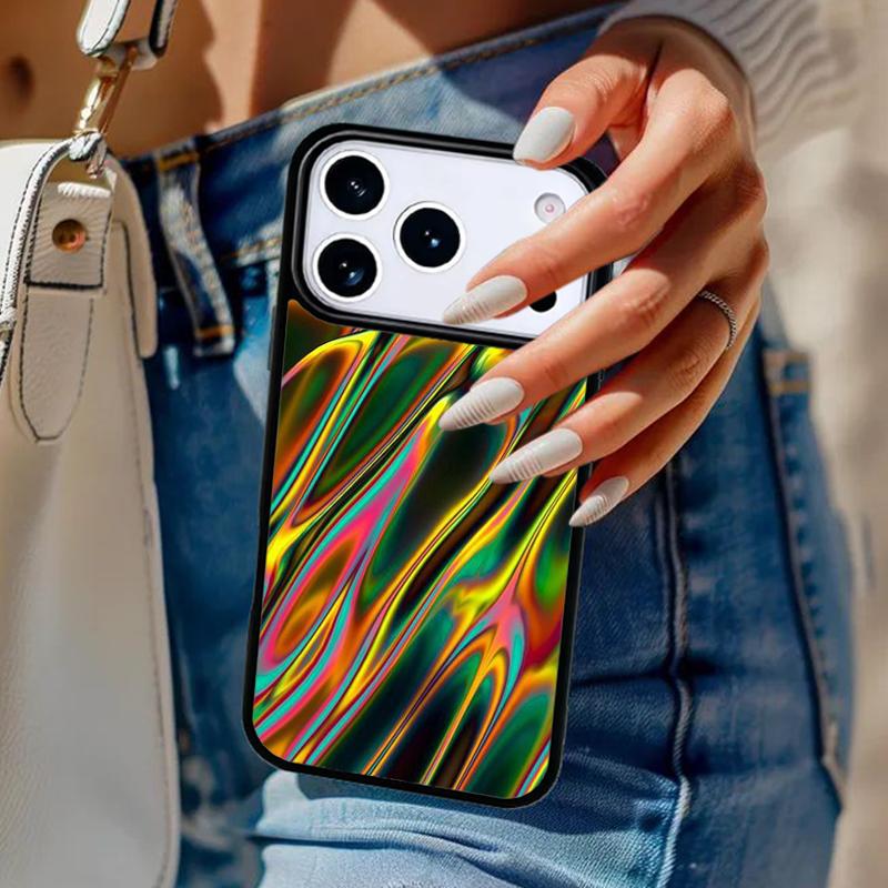 Голографический Доп Триппи Принт Чехол Для Телефона Для iPhone 17 Air 14 15 13 12 Max Чехол Для Apple 14 15 16 16e 11 Pro Max Plus