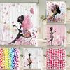 Flower Butterfly Girl Shower Curtain Waterproof Bathroom Lovely Woman Fairy Shower Curtain Polyester Cloth Home Decor Hook