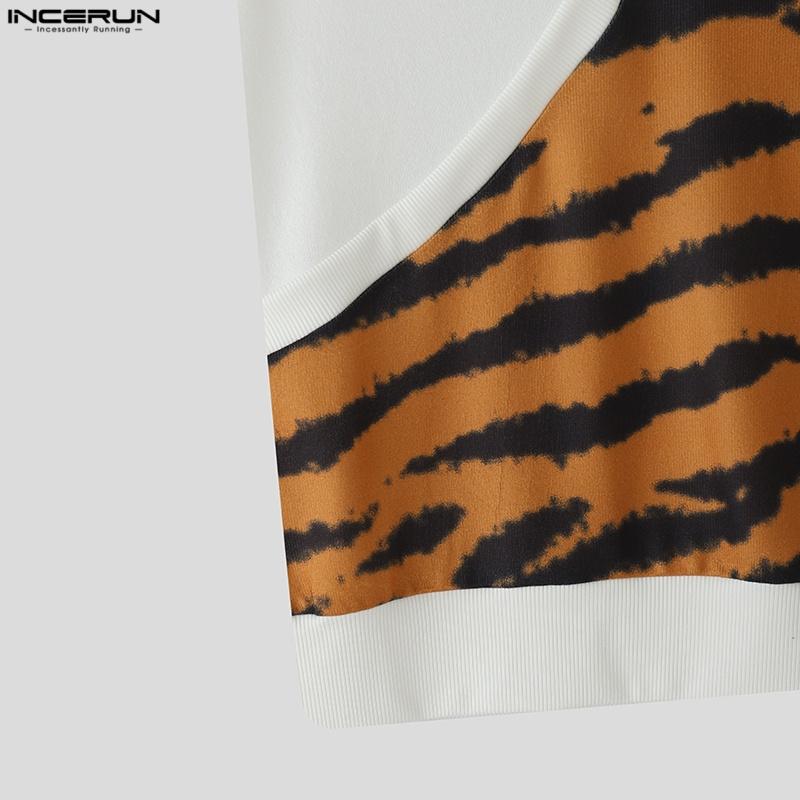 INCERUN Летние мужские повседневные майки с V-образным вырезом без рукавов и полосатым принтом