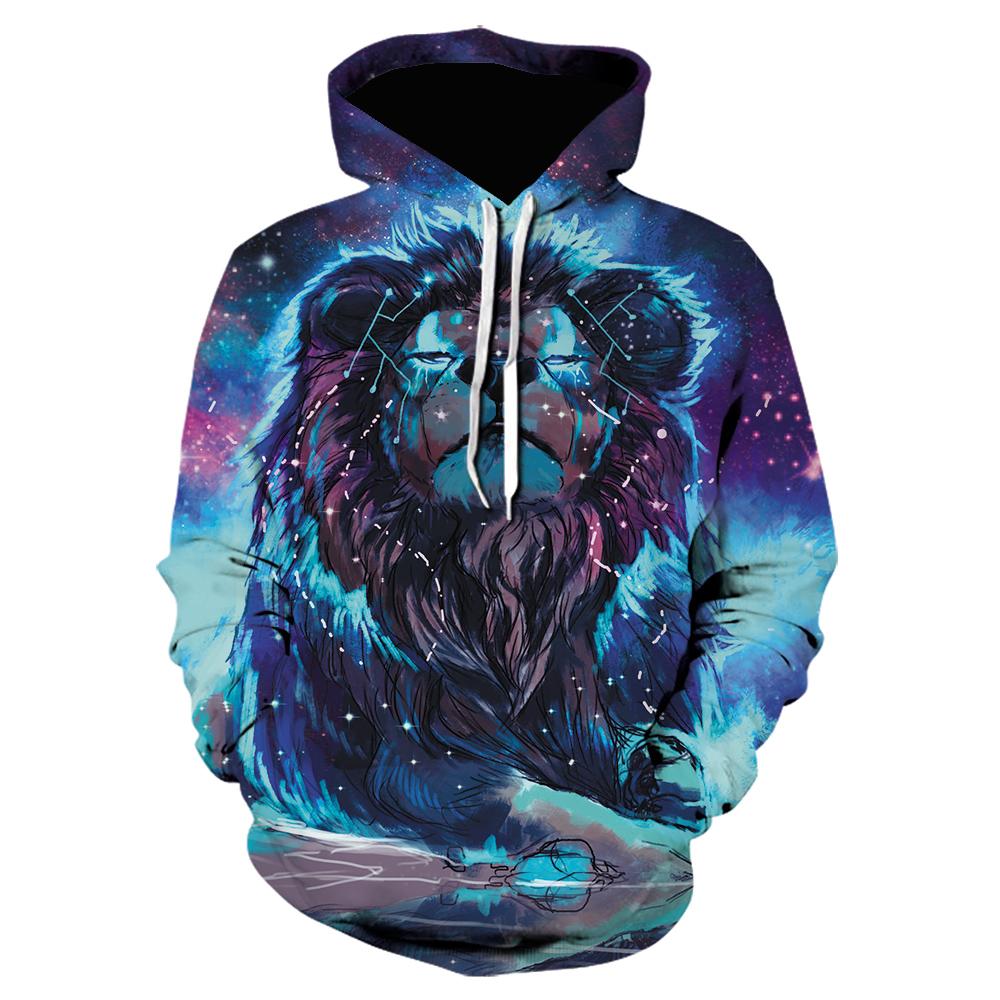 Толстовка с принтом льва для мужчин и женщин, пуловер с 3D принтом, топы, мужская толстовка, осенняя куртка, пальто, уличная одежда больших размеров, спортивный костюм