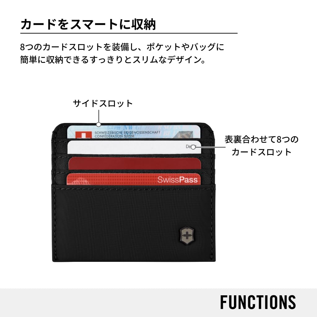 VICTORINOX 653369 RFID Blocking Card Wallet Black Slim Travel Essentials