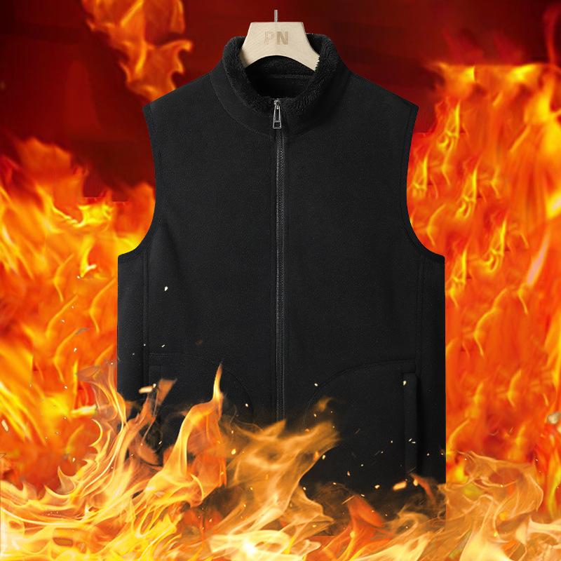 Мужской и женский одинаковый теплый зимний жилет-поддева с флисом, без рукавов