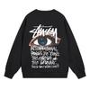 Unisex Streetwear Letter Print Fleece Cotton Sweatshirt Loose Fit Round Neck Long Sleeve Winter Daily Wear