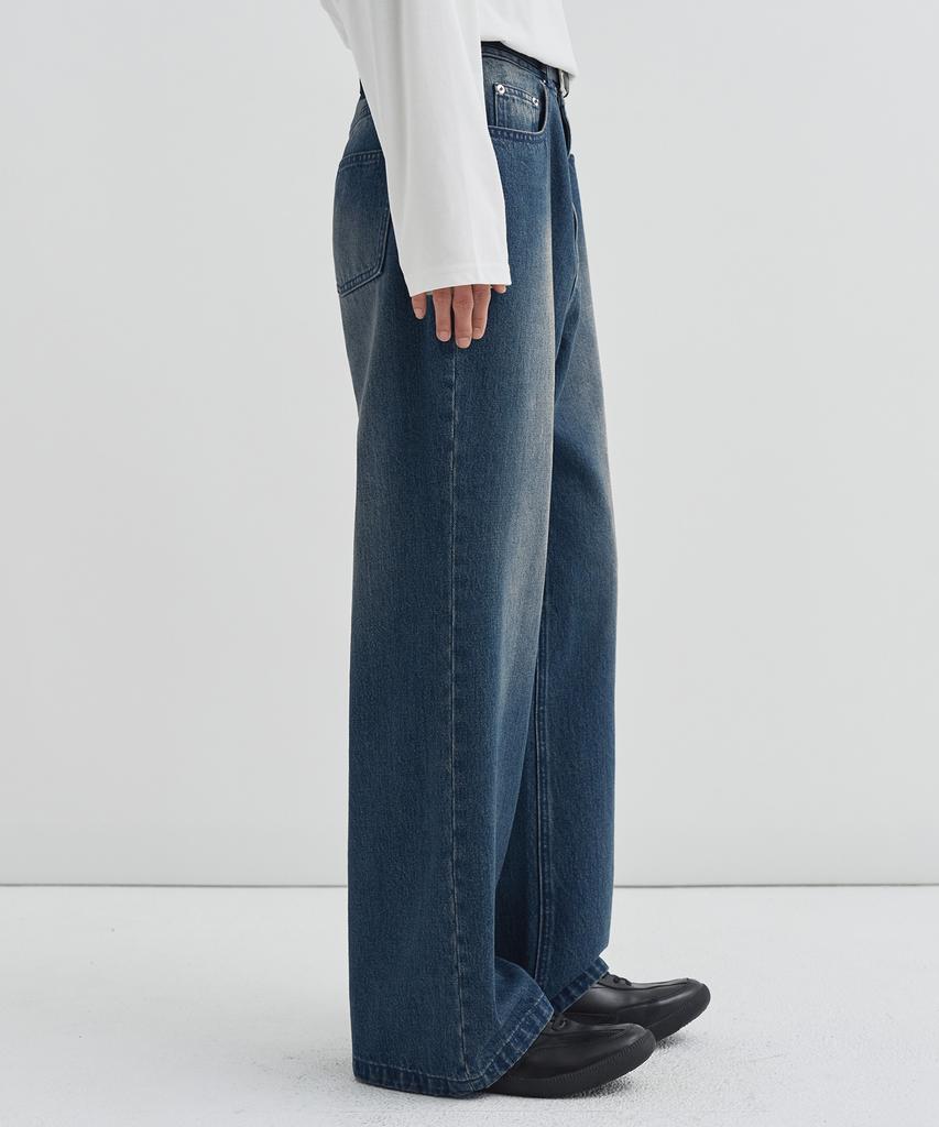 DRAW FIT Liberty Wide Flare Denim Pants [Blue]