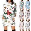 Women's Fashion Loose Casual Pocket Long Sleeve Hoodie Printed Sweatshirt Top