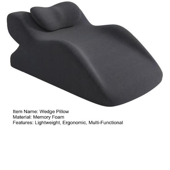 Couples Pillow Wavy Wedge Pillow for Chest Back Relief Memory Foam Butt Cushion Ergonomic Posture Support Multi-Functional Bed Pillow for Sitting
