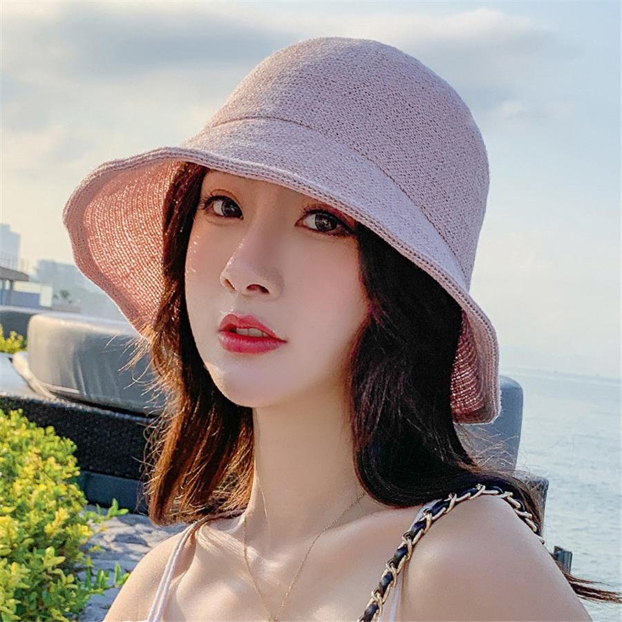 Brand New Summer Bucket Hat Women Fashion Travel Panama Female Trend Bucket Hat Lady Sunshade Breathable Sun Caps