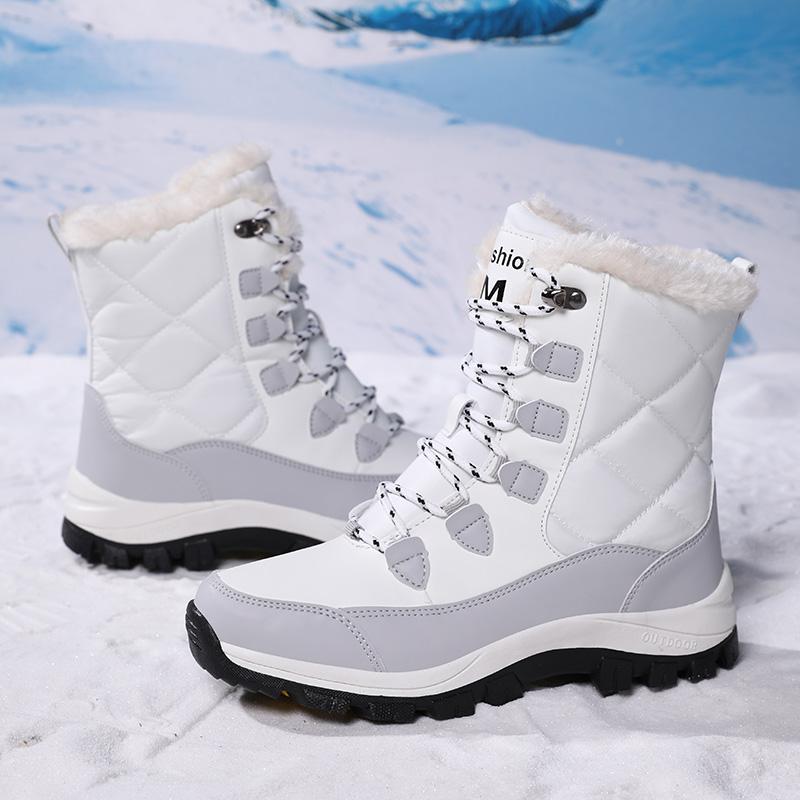 Зимние женские зимние ботинки Теплые плюшевые ботинки Водонепроницаемые ботильоны