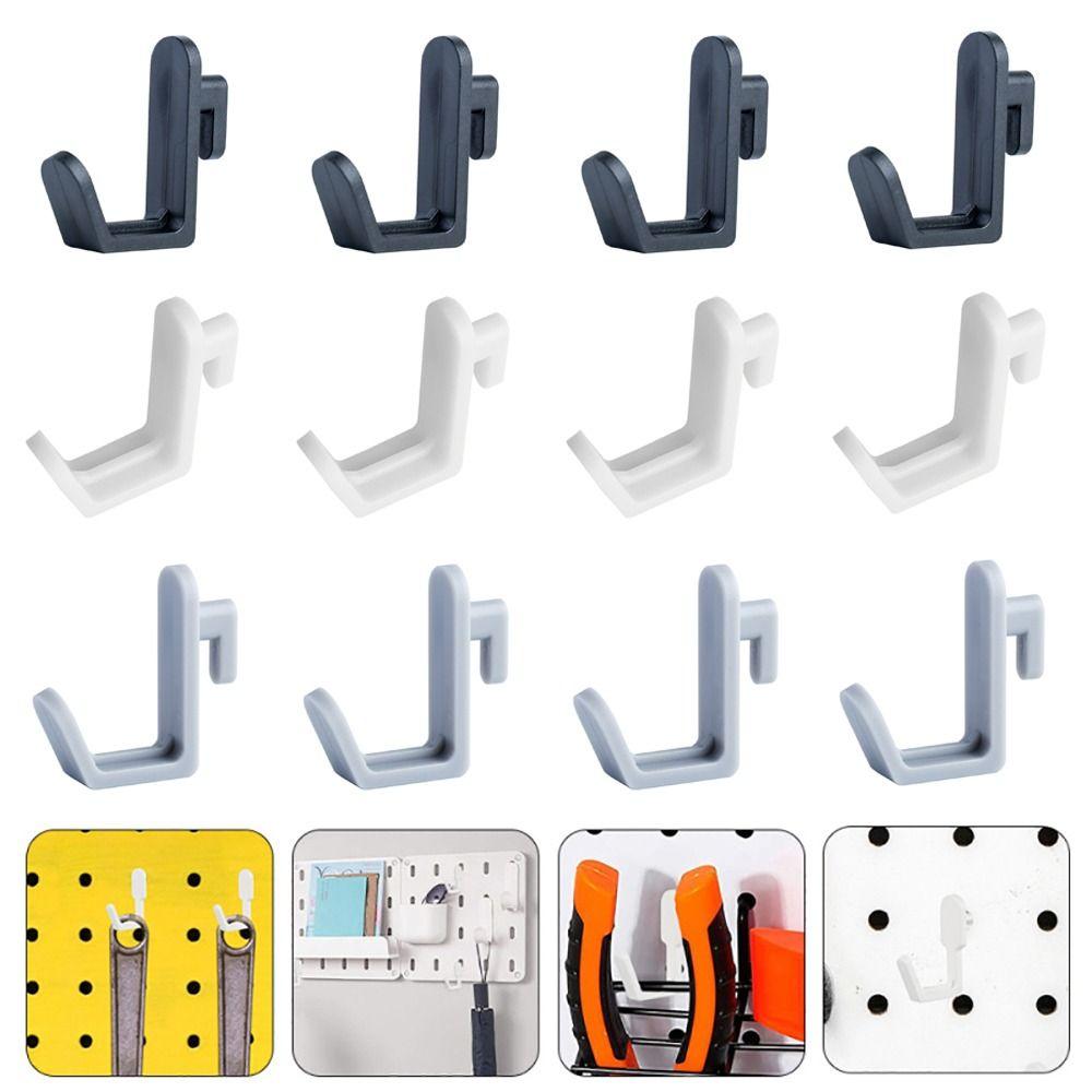 10Pcs J Shape Oblique Hanger Storage Rack Organizer Pegboard Hook Durable Hole Board Hook