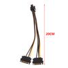 1 шт. Кабель питания Двойной 15-контактный SATA Папа к 8-контактному Папа PCI Express PCI-E Адаптер-разветвитель для видеокарты