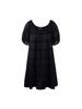 Inner Museum Flower Crochet Shirring Dress (Black)