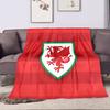 Red Dragon Emblem on Striped Background Patterned flannel blanket perfect for the bedroom living room, sofa, or a little nap