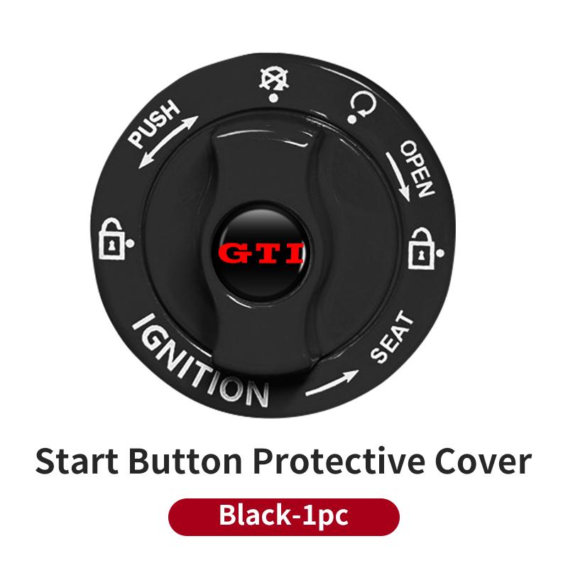 Black One-Touch Start Protective Cover with Rotary Knob Design for Automotive Use For Volkswagen VW Golf 4 6 7 GTI Tiguan Passat ed30