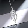Классический ретро Ловец снов изменяемого размера 925 стерлингового серебра перо ювелирные изделия кулон ожерелье для женщин девочек модные аксессуары