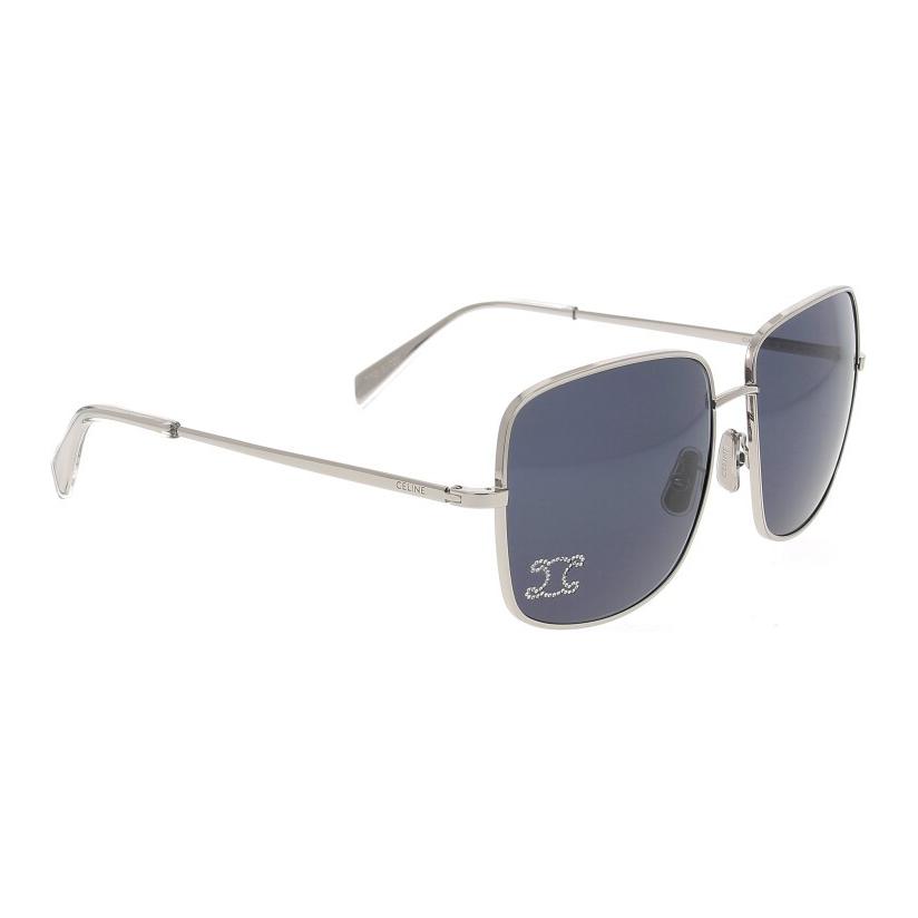 Celine Rectangle Sunglasses With Mirror Leg Letter Detail Unisex sunglasses Silver MIINTO-46828D83FED7CCDE3CCA