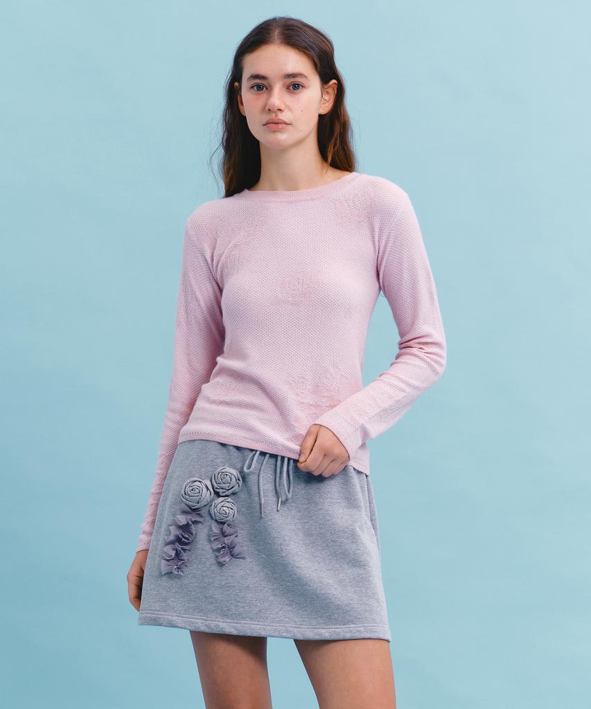 MARGARIN FINGERS Rose Jacquard Knit (Pink)