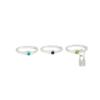 Salircon 3Pcs/Set Creative Inlaid Rhinestones Stackable Ring Women Fashion Jewelry Letter Pendant Knuckle Ring Men Accessory