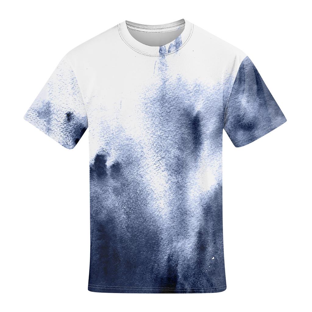 Летняя мужская популярная футболка с круглым вырезом и коротким рукавом с принтом