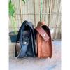 Vintage Saddle Bag Leather Brown/Black Messenger Shoulder Cross-body Bag